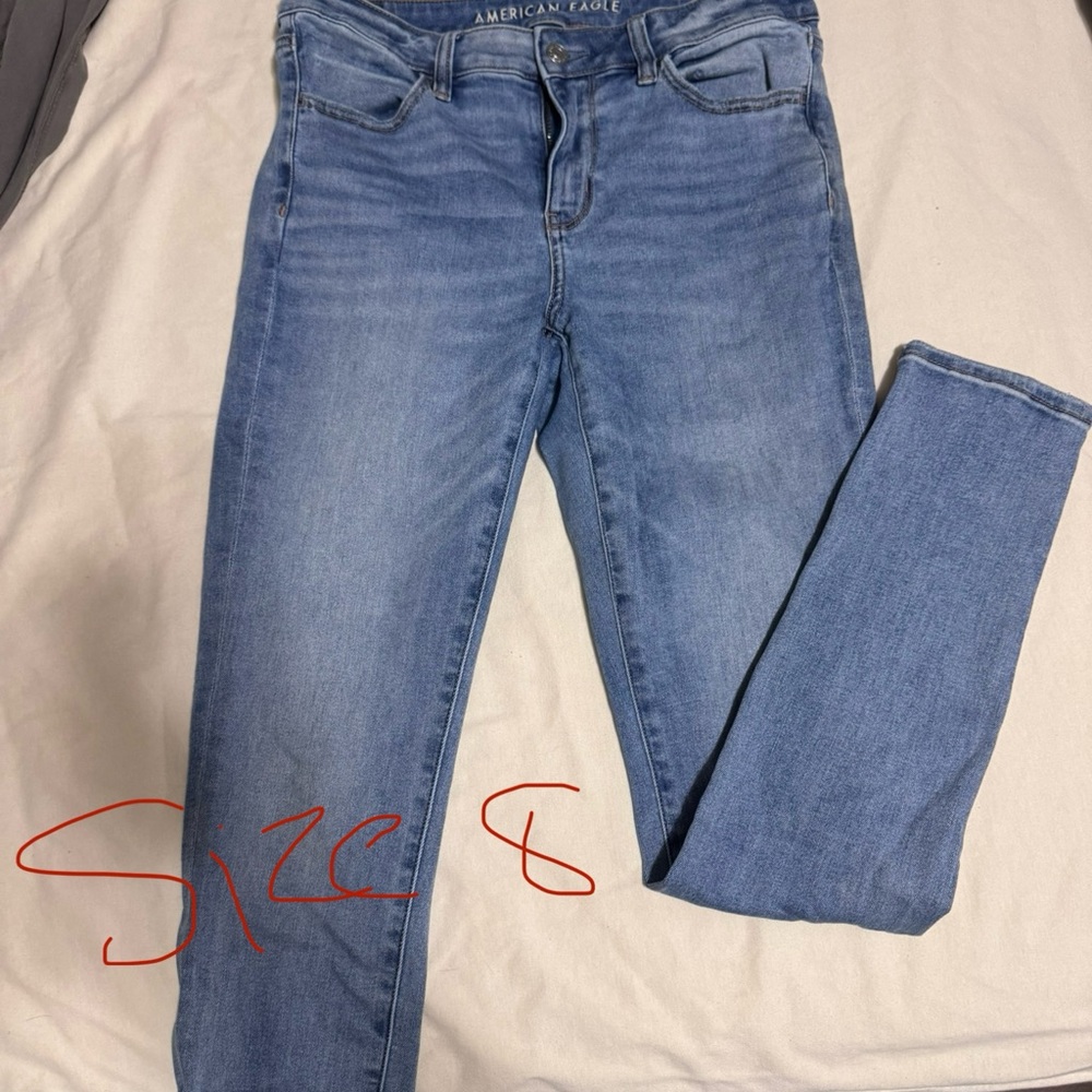 American Eagle Outfitters Women's Light Blue Skinny Jeans